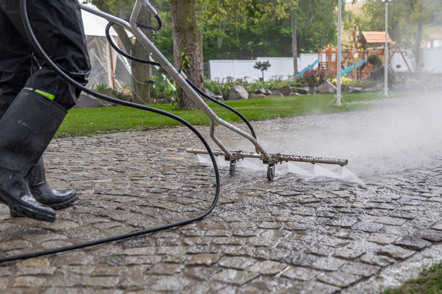 Powerwashing Driveway